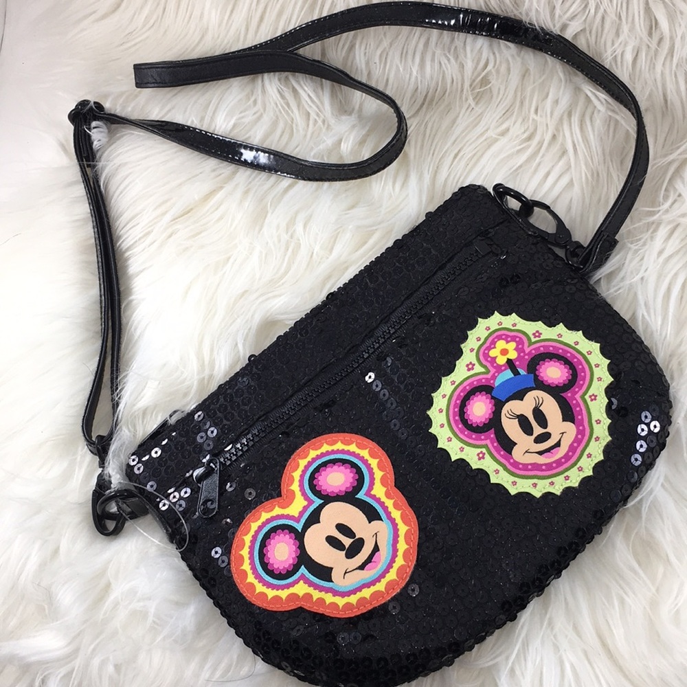 Disney Sequin Mickey and Minnie Crossbody NWOT - Picture 1 of 10